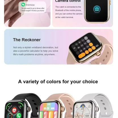 2025 NEW Smart Watch Wireless Charging Smartwatch Bluetooth Calls Men Women Watches Fitness Bracelet Custom Watch Face