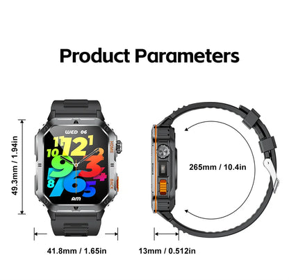 Smart Watch 2.01 Inch Screen Bluetooth Call 1000mAh Voice Assistant Watch Sport Fitness 3ATM Waterproof Smartwatch For Men 2025