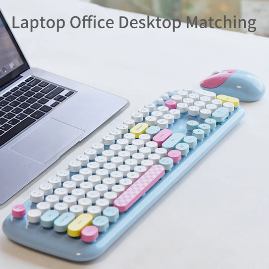 ZERO Full-Size Computer Wireless Keyboard And Mouse Combination, Cute And Suitable For Office Work, Beautiful Color typewriter