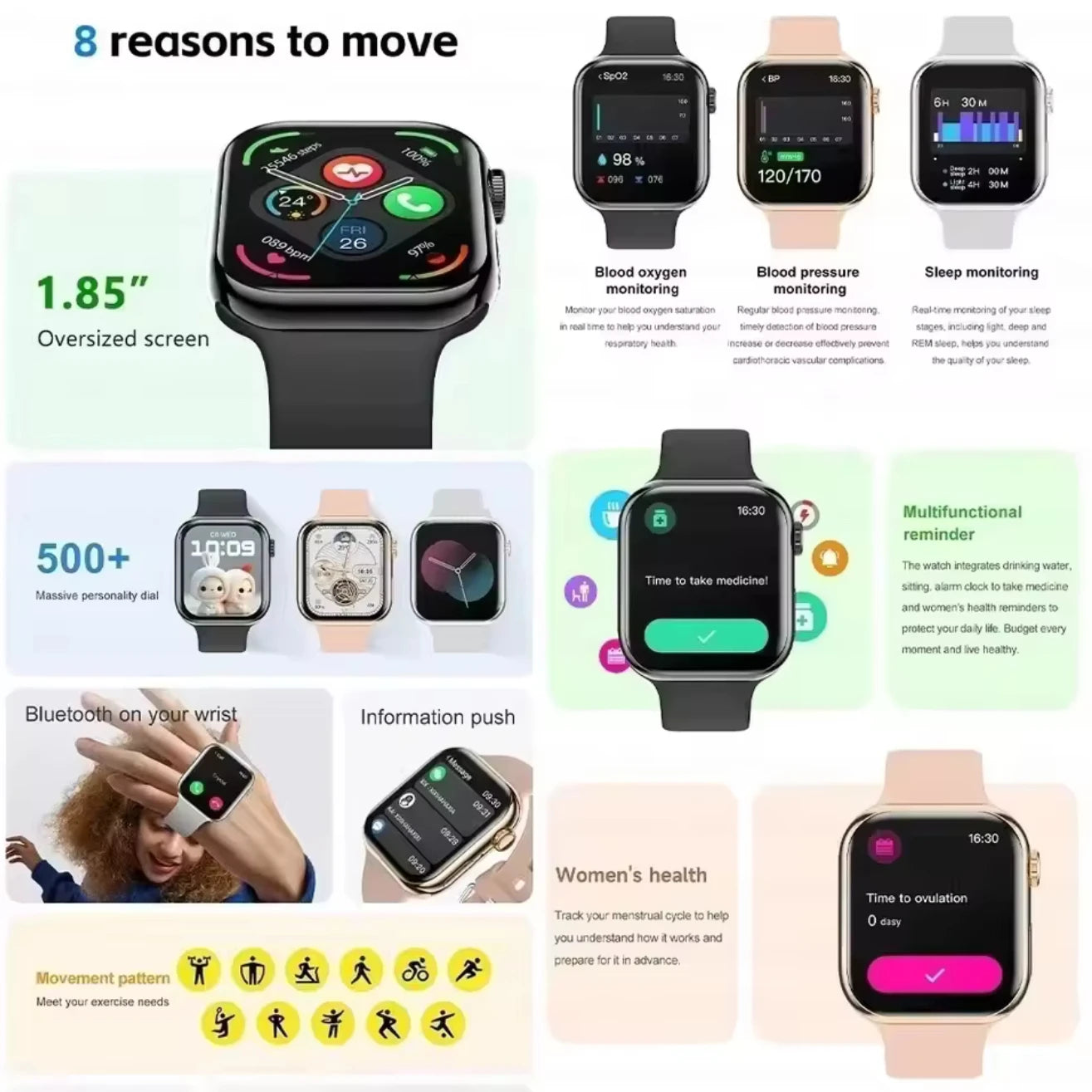 2025 NEW Smart Watch Wireless Charging Smartwatch Bluetooth Calls Men Women Watches Fitness Bracelet Custom Watch Face