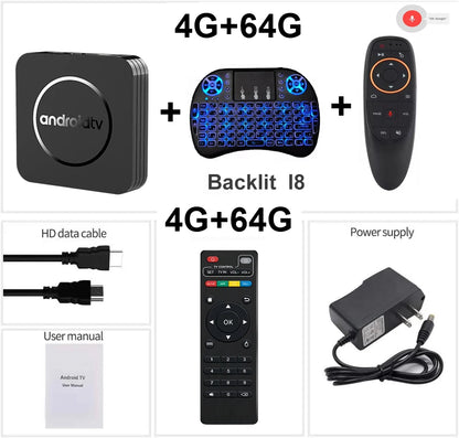 Android 14 8K Ultra HD Q11 Smart TV Box Fast Stable Transmission Media Player 4GB 64GB Large Memory Google Assistant Set Top Box