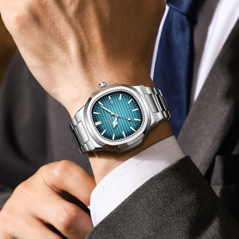 PAAZOMU Top Luxury Brand Man Watch Sports Waterproof Luminous Date Men Wristwatch Square Dial Quartz Men's Watches High Quality