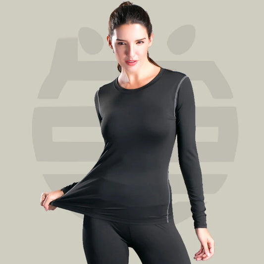 Women's tight-fitting T-shirt for sports fitness yoga training sweat-wicking breathable quick-drying compressed long-sleeved top