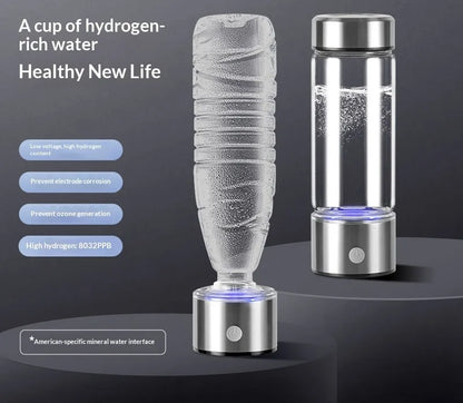 Portable Hydrogen Water Generator Bottle Rechargeable Electric Alkaline Water Ionizer Cup Hydrogen-Rich Health Care Drinkware