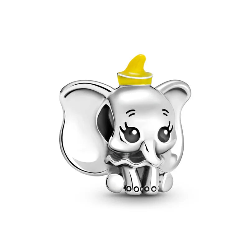 Disney Plata De Ley 925 Silver Charm Monster Activity Flowers Pendant Beads Original Women Bracelets Bangles DIY Jewelry Gift