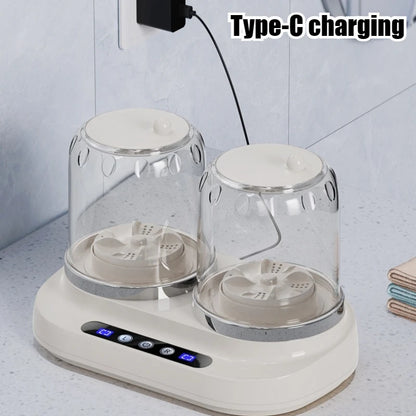 Double Cup Charging Small Washing Machine Blue Light Portable Wireless Labor-saving Deep Decontamination Washer Home Appliances