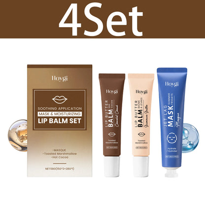 HOYGI Face Mask and Lip Balm Set Nourishing Repair Exfoliating Lip Care Deep Hydration Moisturizing Soothing Firming Facial Mask