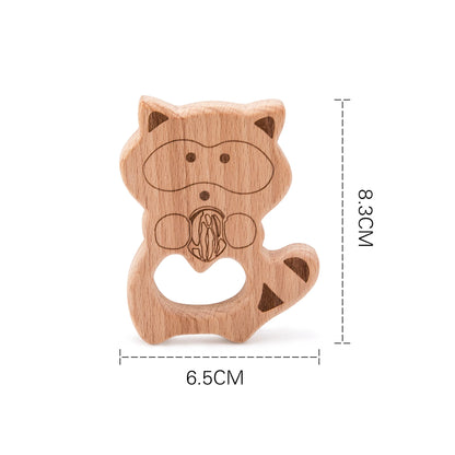 10pc Baby Wooden Teether Beech Bee Pacifier Teeth Pendant Wooden Baby Gym Toys Montessori Animals Baby Products Newborn Gift Kid