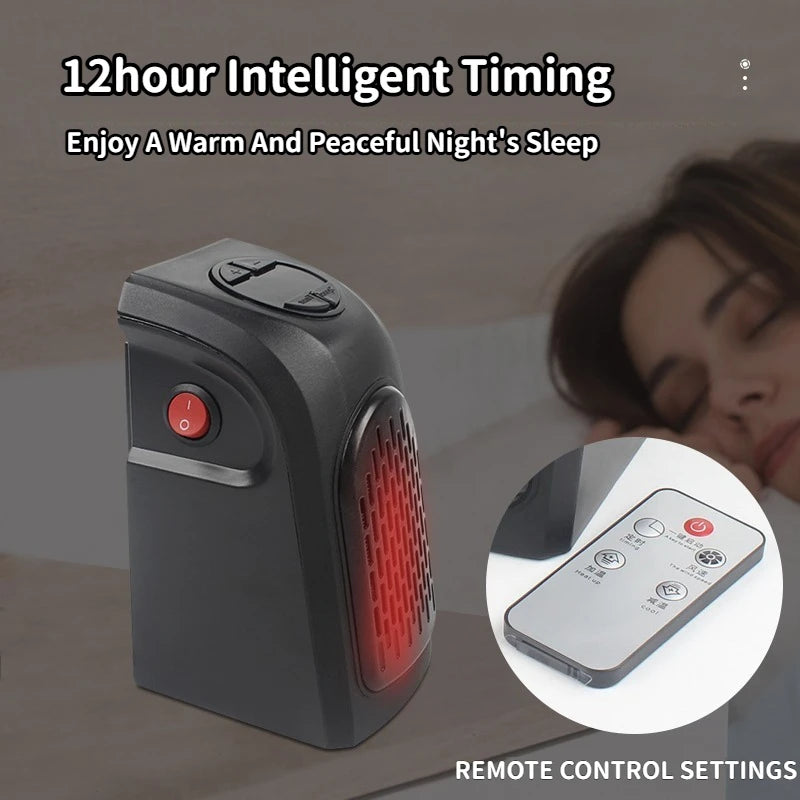 Portable Electric Heater, Wall Plug-In Room Heater, Mini Radiator Fan Warmer, Ideal Heating Appliance for Home