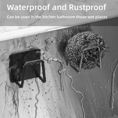1/6pcs Kitchen Sponge holder Self Adhesive Sink Sponges Drain Drying Rack Wall Hooks Wire Ball Organizer bathroom Storage