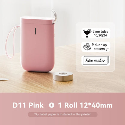 Niimbot D11 Label Printer Portable Wireless Connection Multiple Templates for Phone Easy to Use Office Home USB Rechargeable