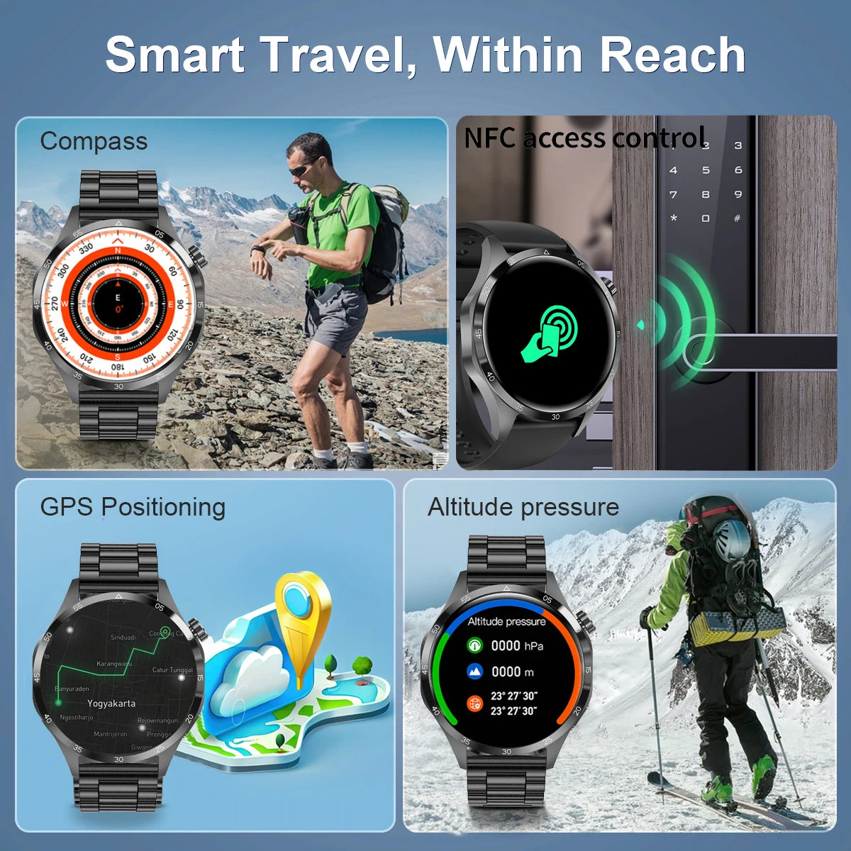 2026 New Watch Bluetooth Call Smart Watch Men GPS Outdoor Sports Fitness Heart Rate AI Voice Assistant Smartwatches Android IOS