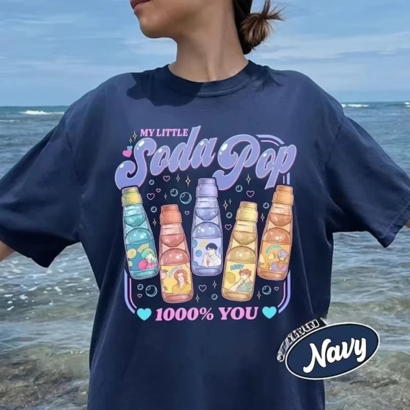 Kpop Demon Hunters Saja Boys Soda Pop Graphic Tee Gift for Fan Woman Man Summer Cotton Shirts Classic Outdoors O-neck Clothes