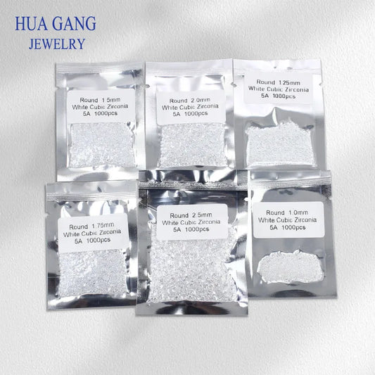 AAAAA Grade White 0.8~12.0mm Loose Zircon Stone Brilliant Round Cut Cubic Zirconia Stones For Jewelry Making DIY