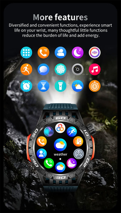 Smart Watch Men With LED Lighting Compass Sports Fitness Tracker Watch IP68 Waterproof Bluetooth Talk SmartWatch For Android IOS