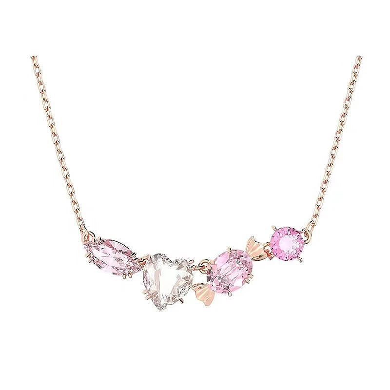 YEEVAA Candy Colorful Imitation Crystal Dopamine Unique Design Choker Necklace Bracelet Earrings, Jewelry for Women Bridal Gift