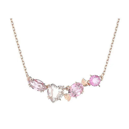 YEEVAA Candy Colorful Imitation Crystal Dopamine Unique Design Choker Necklace Bracelet Earrings, Jewelry for Women Bridal Gift