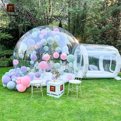 Inflatable Bubble House Kids Play Tent with Blower Transparent PVC Outdoor Dome for Birthday Party Trampoline Play & Gifts