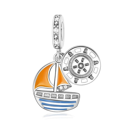 Leisurely 925 Sterling Silver Beach Trip Hawaiian Bikini Surf Coconut Tree Charm Fit DIY Bracelet Necklace Travel Souvenirs