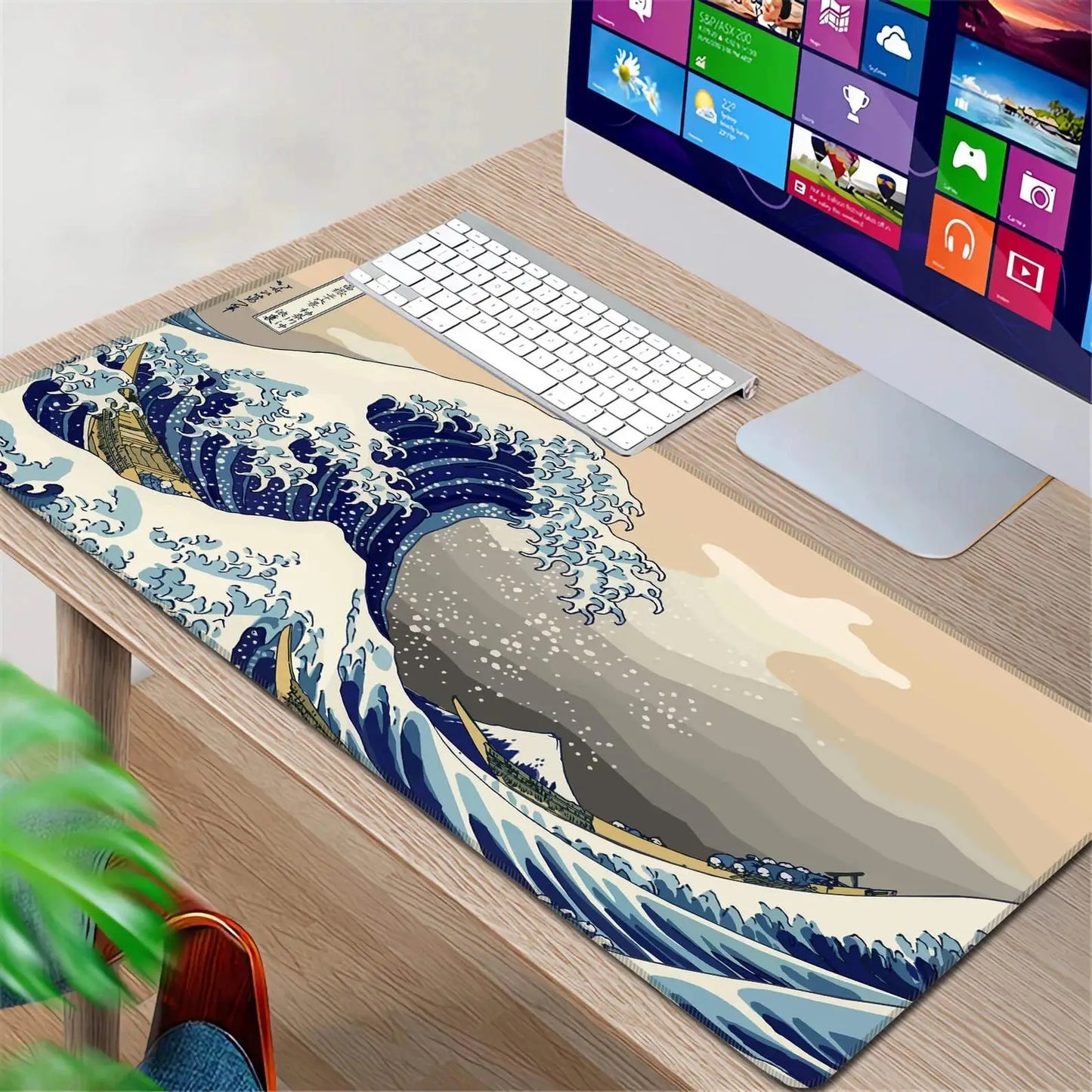 Japan Great Wave Mousepad Large Computer Office Game Desk Mat  XXL Rubber Anti-slip HD Gaming Keyboard Mousepads Long Table Mats