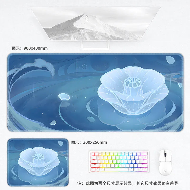Genshin Impact Postcard Mouse Pad Large Custom Computer Keyboard Game Pads Home Office Desktop Mat