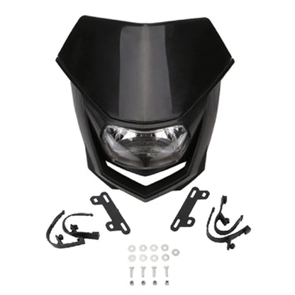 35W Motorcycle Headlight Plate Mask Fairing H4 Headlamp For Yamaha Honda Suzuki Enduro Motocross Dirt Bike Modified Accessories