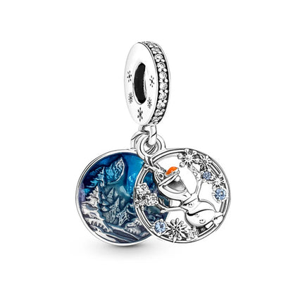Hot Sell 925 Silver DIY Beads Jewelry Charms Bracelet Mickey Minnie Princess Christmas Stitch Robots Marvel Cute Miniso Disney