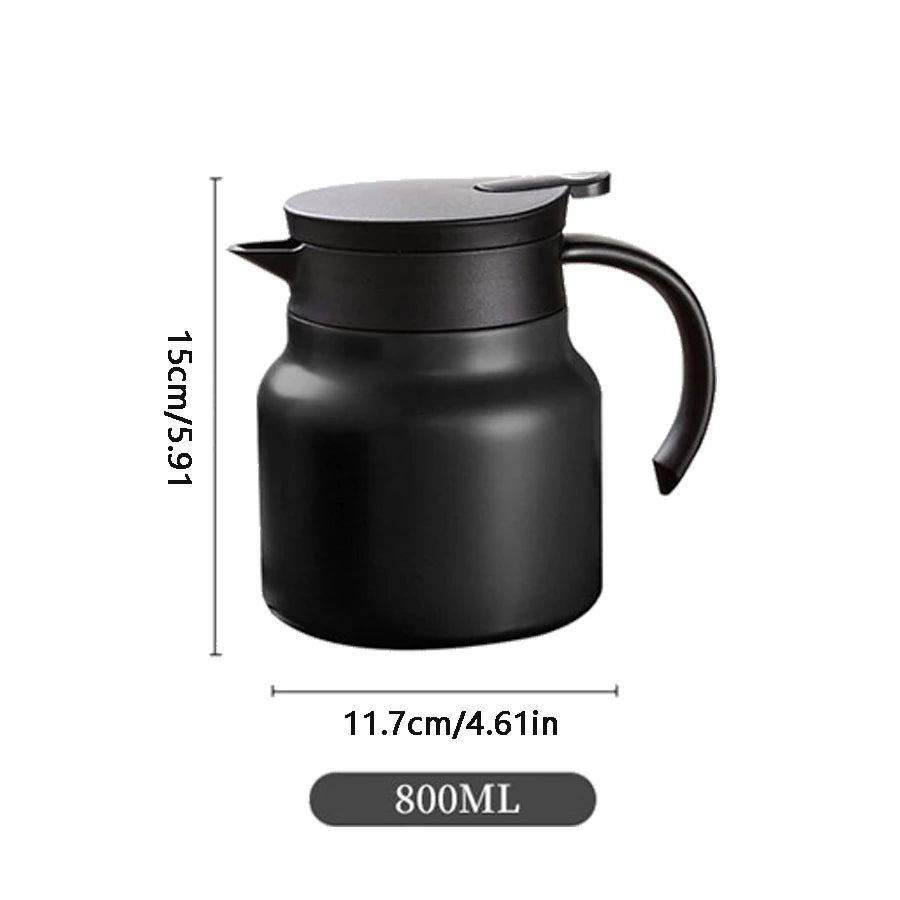 Black stainless steel stew teapot, home insulated cup, office coffee pot, portable water bottle