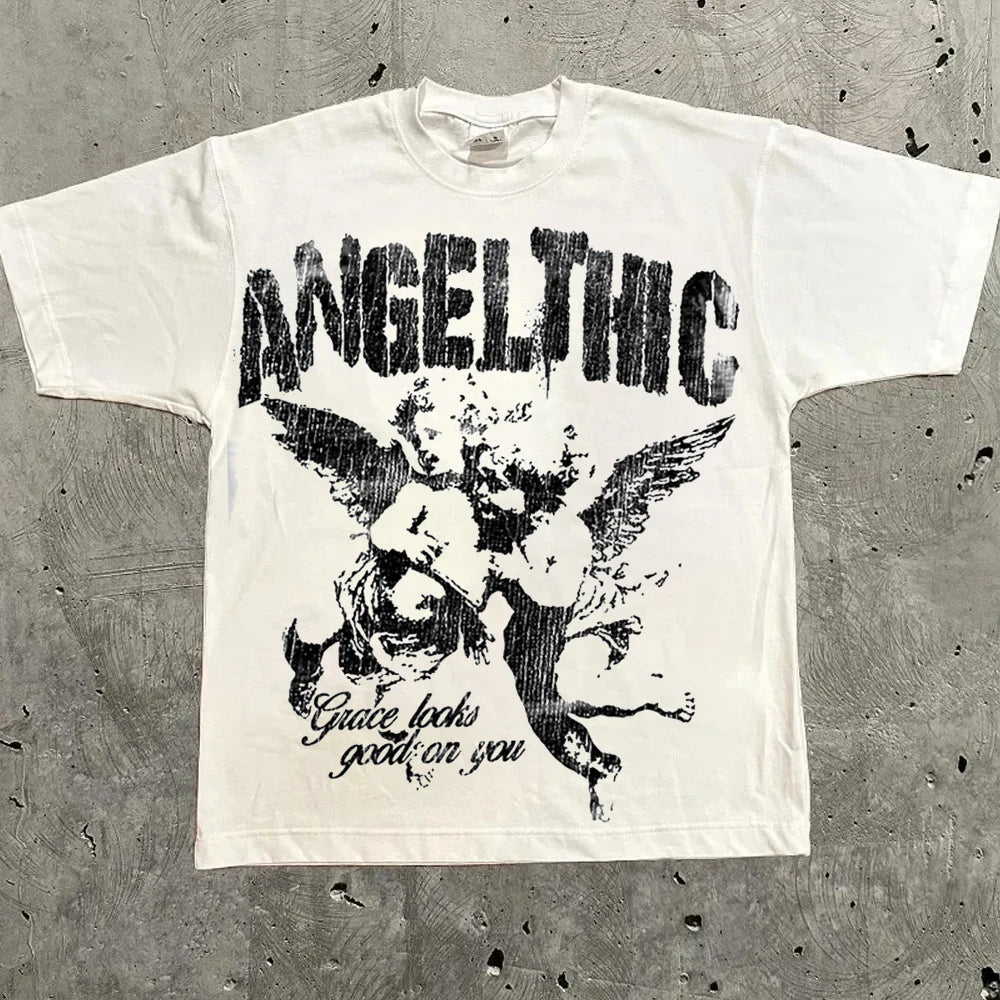 Hip Hop Original Style Letter Pattern T-shirt Y2K Style Men's T-shirt Summer Unisex Casual T-shirt Hip-hop