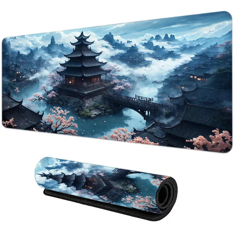 Sakura Japanese Street Anime Mouse Pad Gaming XL Home New HD Mousepad XXL Non-Slip Rubber Office Keyboard Carpet Laptop Mice Mat
