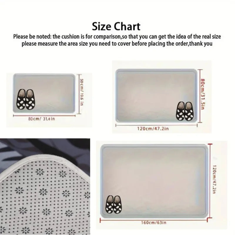 Welcome Stone Carving Design Doormat- Non-slip Rug Suitable for Living Room Bedroom Kitchen Office and Vacation Home Decoration