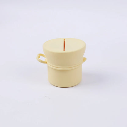 Portable Silicone Cup with Handle Food Grade Easy Clean Travel Mug BPA Free Leak Proof Drinking Cup for Outdoor Office