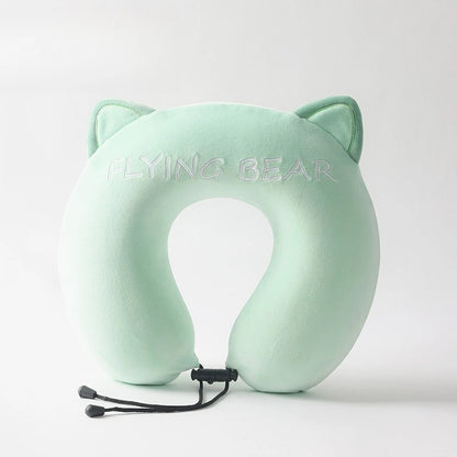 Memory Cotton U Shaped Neck Pillow Cartoon Slow Rebound Portable Travel Airplane Office Nap Use