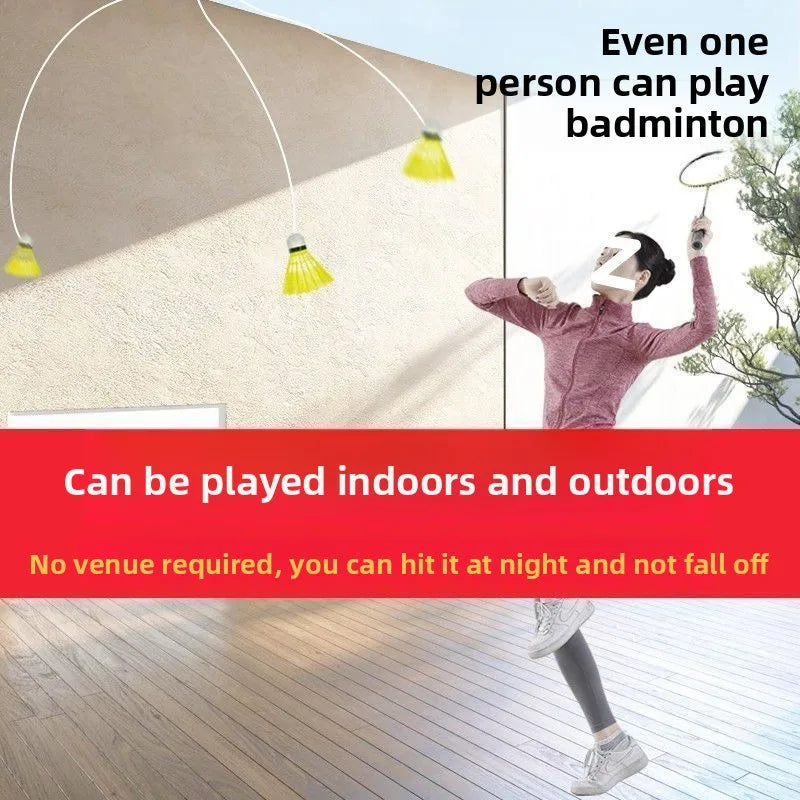 Badminton single fitness trainer indoor sports high elastic swirling suspension automatic rebound hitting artifact