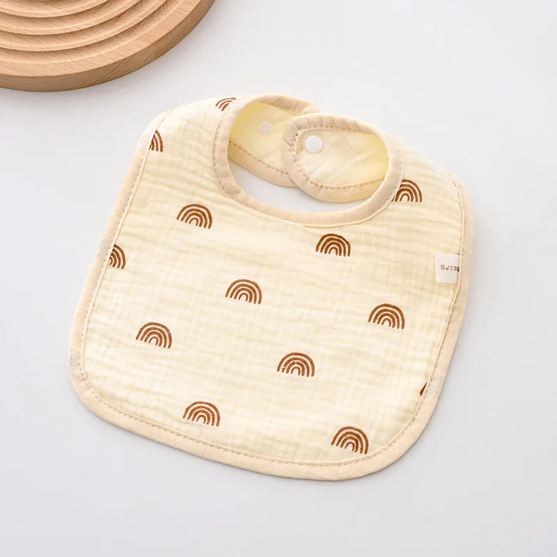 3 Pieces of A-class Pure Cotton Gauze Breathable Baby Pacifier Summer Soft Petal Baby Printed Saliva Drool Towel