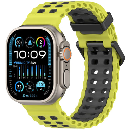 Two-Tone Ocean Silicone Strap for Apple Watch Ultra/2 49mm Sports Comfortable Lightweight Band iWatch 10 9 8 7 6 5 4 SE Bracelet