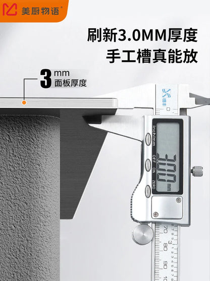 Kitchen 304 Stainless Steel Sink Vegetable Basin Large Sink Household Kitchen Vegetable Basin Countertop Dishwasher