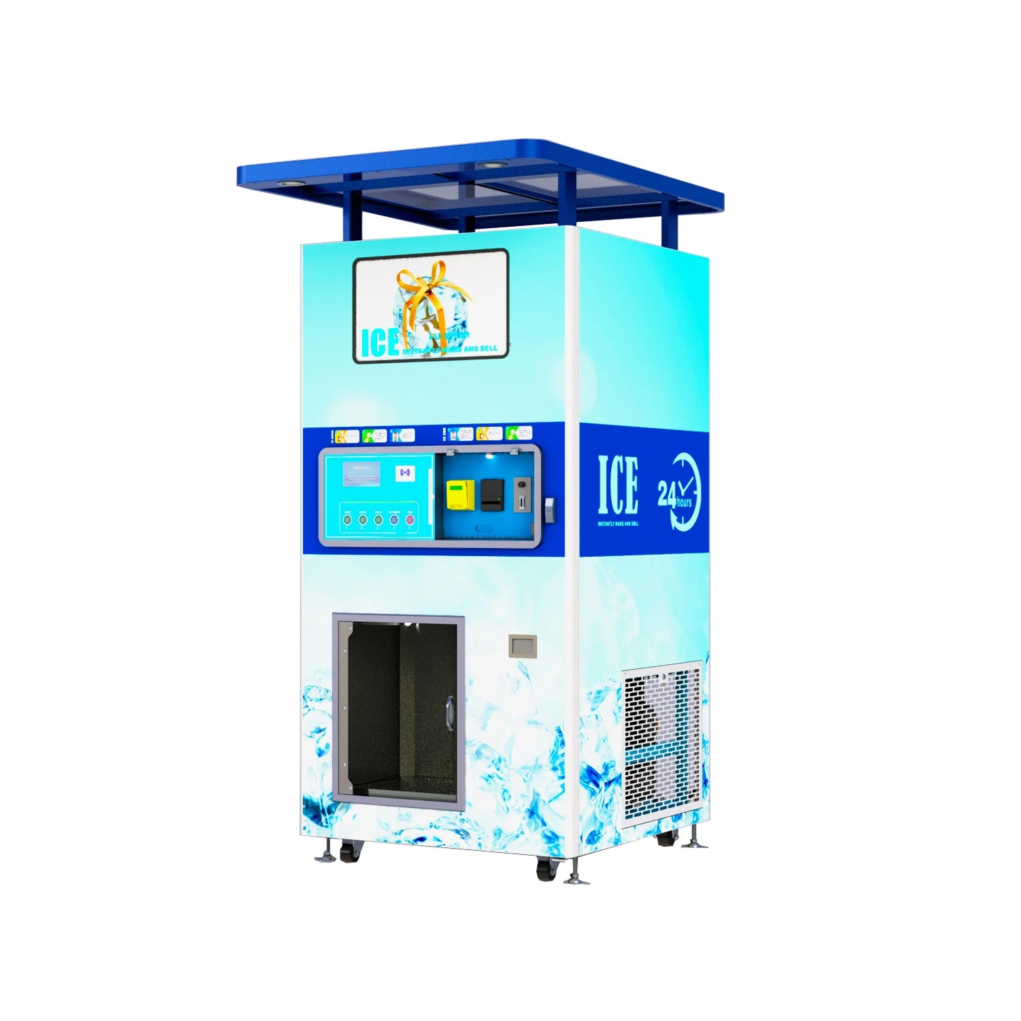 160kgs/24h Automatic Ice Cube Making and Selling Machine Self-service Ice Vending Machine With Auot Bagging