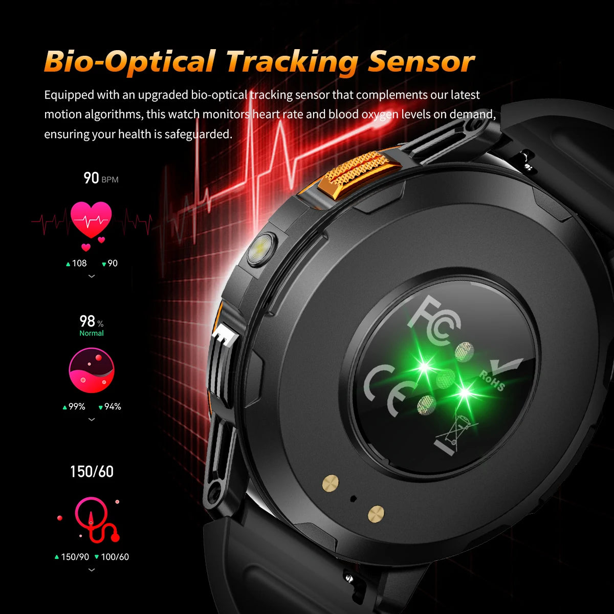 2025 New 1.53" high-definition smartwatch for men, military-quality outdoor waterproof watch, sports and fitness, Bluetooth call