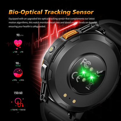 2025 New 1.53" high-definition smartwatch for men, military-quality outdoor waterproof watch, sports and fitness, Bluetooth call