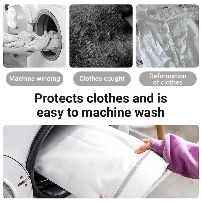 Laundry Bag Reusable Mesh Wash Bag with Non Rust Zipper Clothes Protection Net Washing Machine Universal