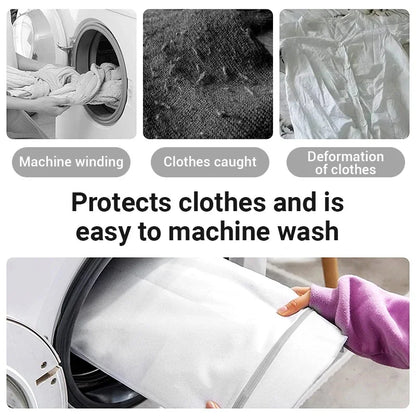Laundry Bag Reusable Mesh Wash Bag with Non Rust Zipper Clothes Protection Net Washing Machine Universal