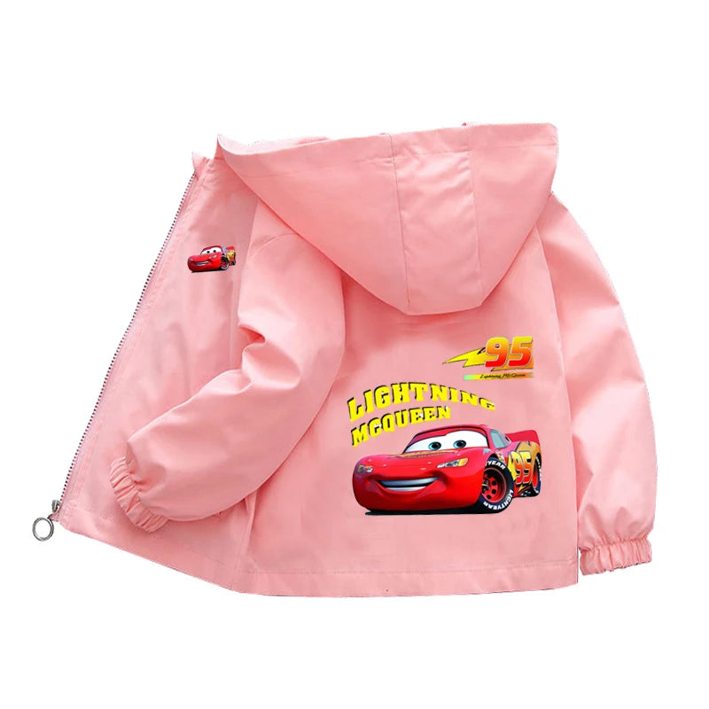 Sanrio kuromi Children Girls Hooded Jacket Coat 2026 Autumn Baby Boy Cartoon Cars Long Sleeve Casual Clothing Kids Outerwear
