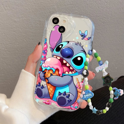 Cute Y2K Stitch with Strap Lanyard Chain Case for Iphone 6 6S 7 8 Plus SE 2022 11 12 13 Pro X XR XS Max 13 Pro Max Fashion Cover