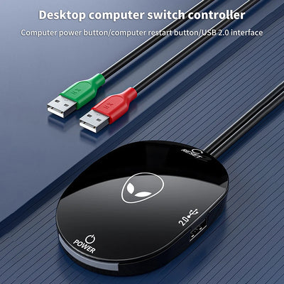 Computer Desktop Switch LED Lights PC Motherboard External Start Power Button Extension Cable For Home Office 2.0 USB Adapter