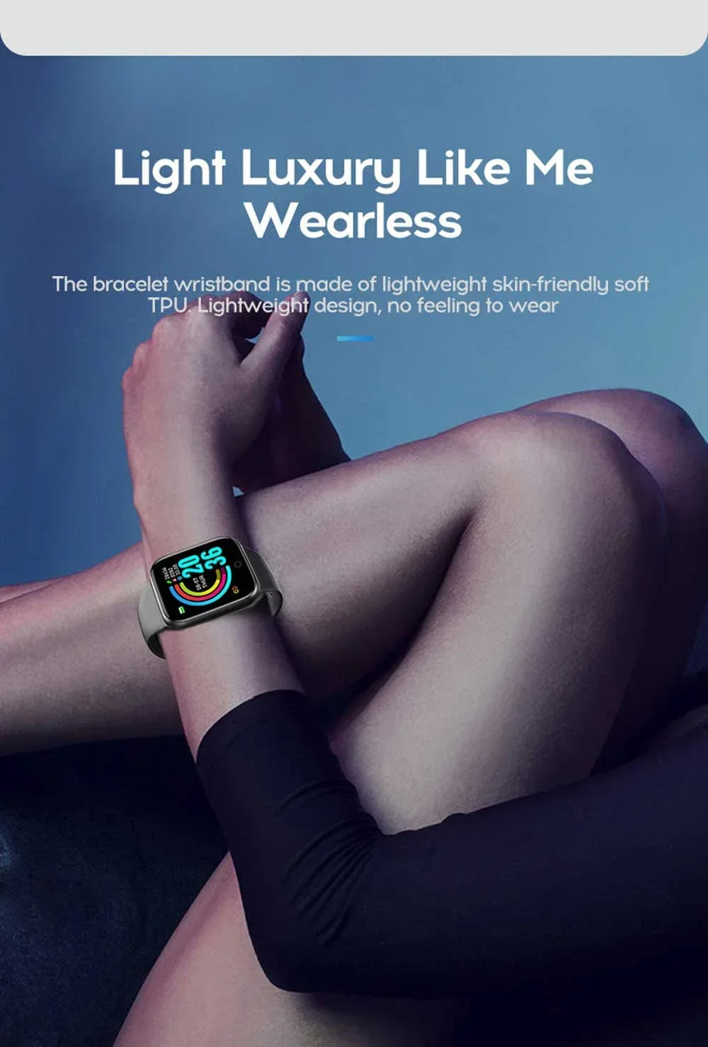 Smart Watch Y68: Color Screen Fitness Tracker w/ Step Count, 12 Sports Modes, Notification Reminder, Camera/Music Remote