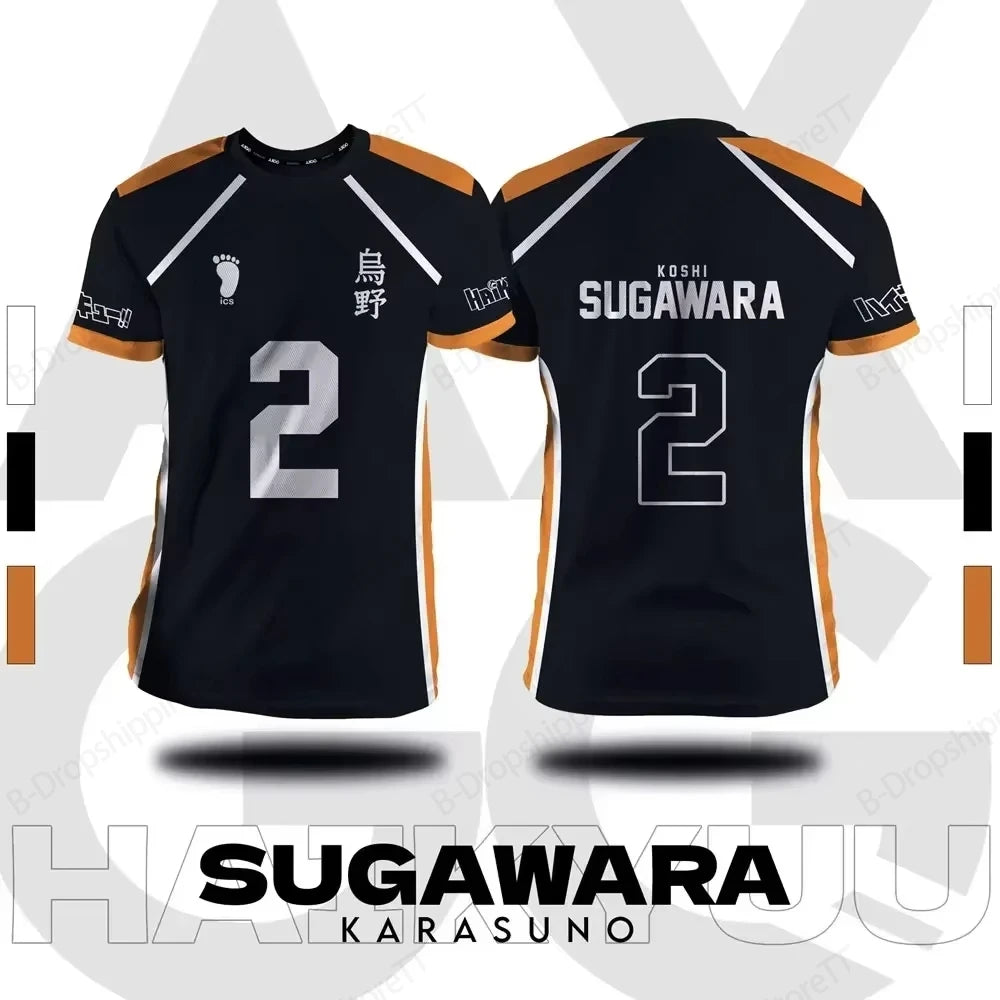 Jersey Haikyuu Fukurodani Hinata Anime 3D Print T-shirt Men Women Fashion Plus Size Short Sleeve Tops Tees Sports Tshirt Kids