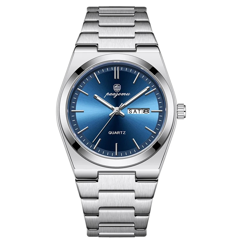 PAAZOMU Luxury Quartz Man Wristwatch Sport Men Watches Waterproof Luminous Date Week Stainless Steel Men's Watch Male Reloj