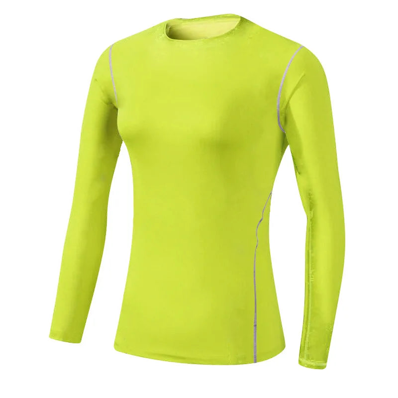 Women's tight-fitting T-shirt for sports fitness yoga training sweat-wicking breathable quick-drying compressed long-sleeved top