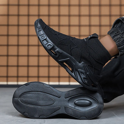Men's Outdoor Sports Shoes - High-Top Sports Shoes Are Novel and Fashionable, Non-Slip and Durable, Suitable for All Seasons, Versatile Sports Shoes